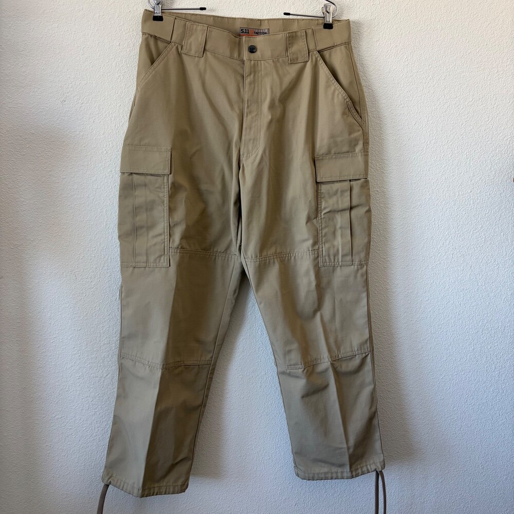 5.11 Tactical Men's Cargo Pants Large Short Khaki Utility Workwear TLBLIN-4389-1